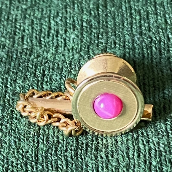 VTG I C.D. Foster I 14K Pink Star Ruby Tie Tac - Picture 14 of 16